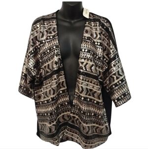 Sans Souci Sequin Cardigan Blouse Size S NWT